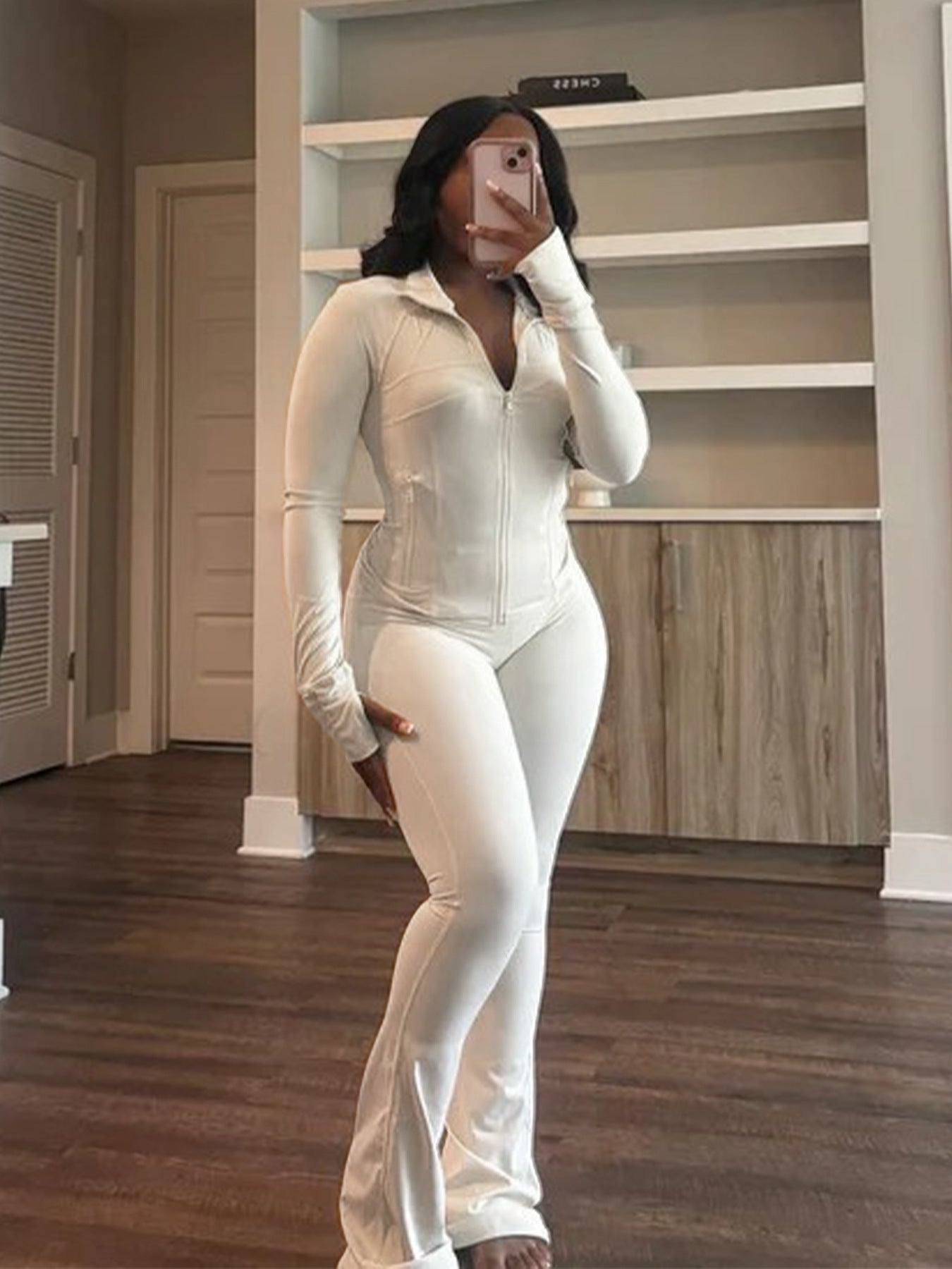 Women's Sports Leisure Sexy Tight Long-sleeved Horn Suits