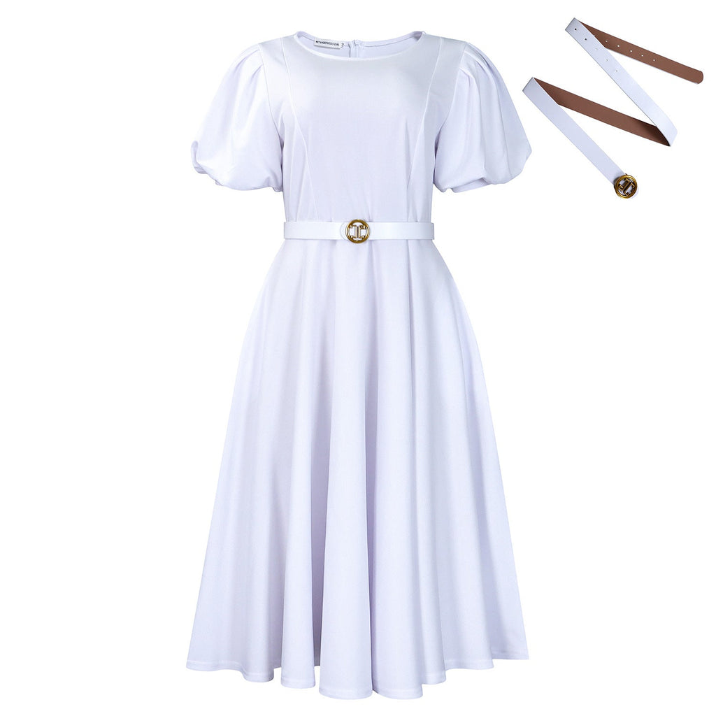 Women's Summer Sleeve High Waist Large Mid-length Dresses