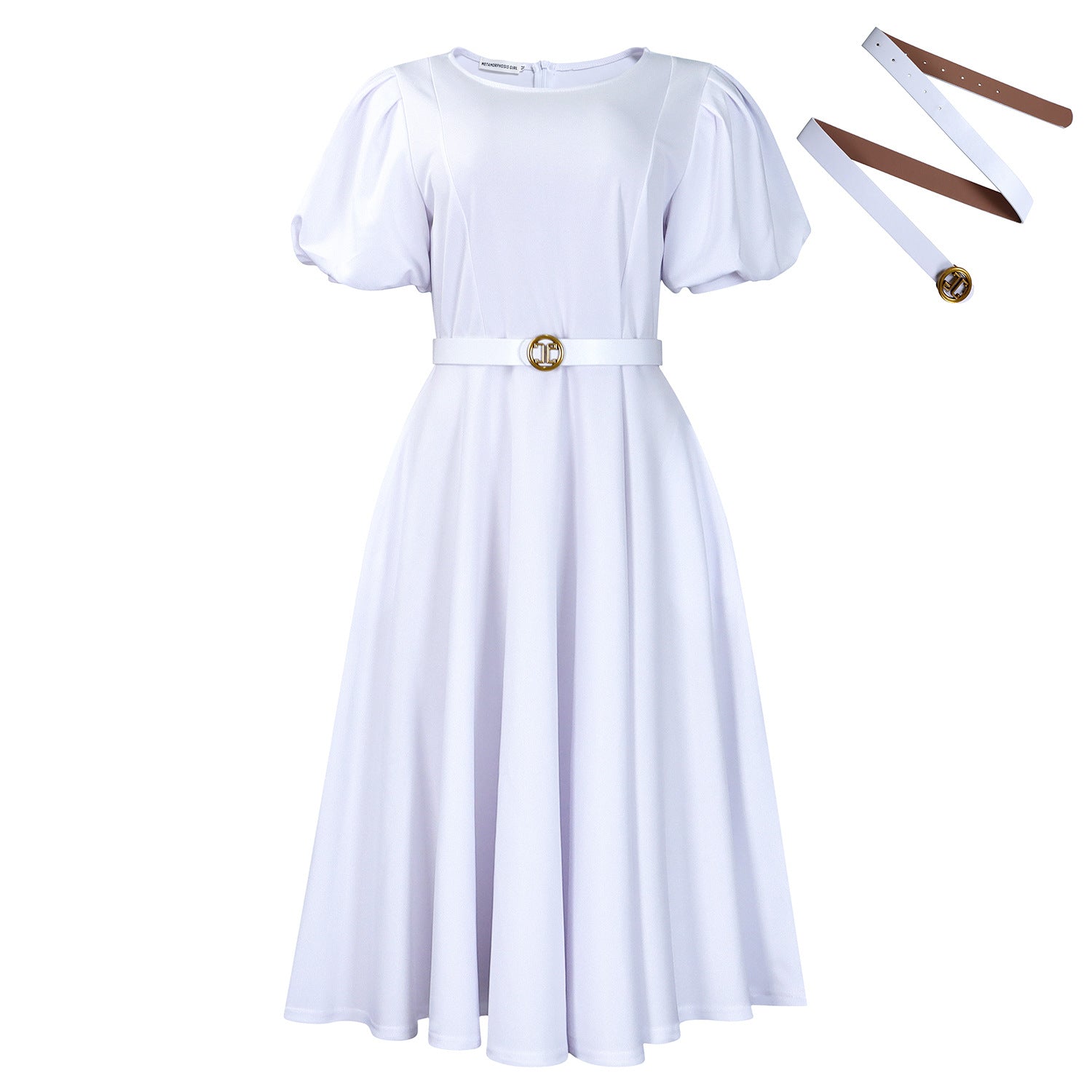 Women's Summer Sleeve High Waist Large Mid-length Dresses