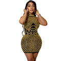 Women's Summer Sexy Tight Sleeveless Rhinestone Nightclub Dresses