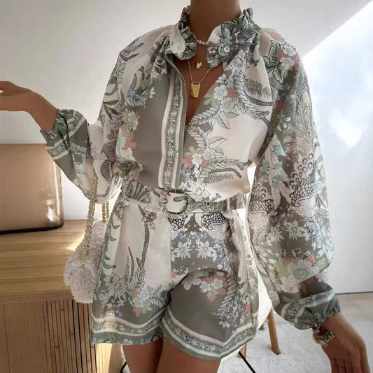 Spring Palace Style Stand-up Collar Puff Suits