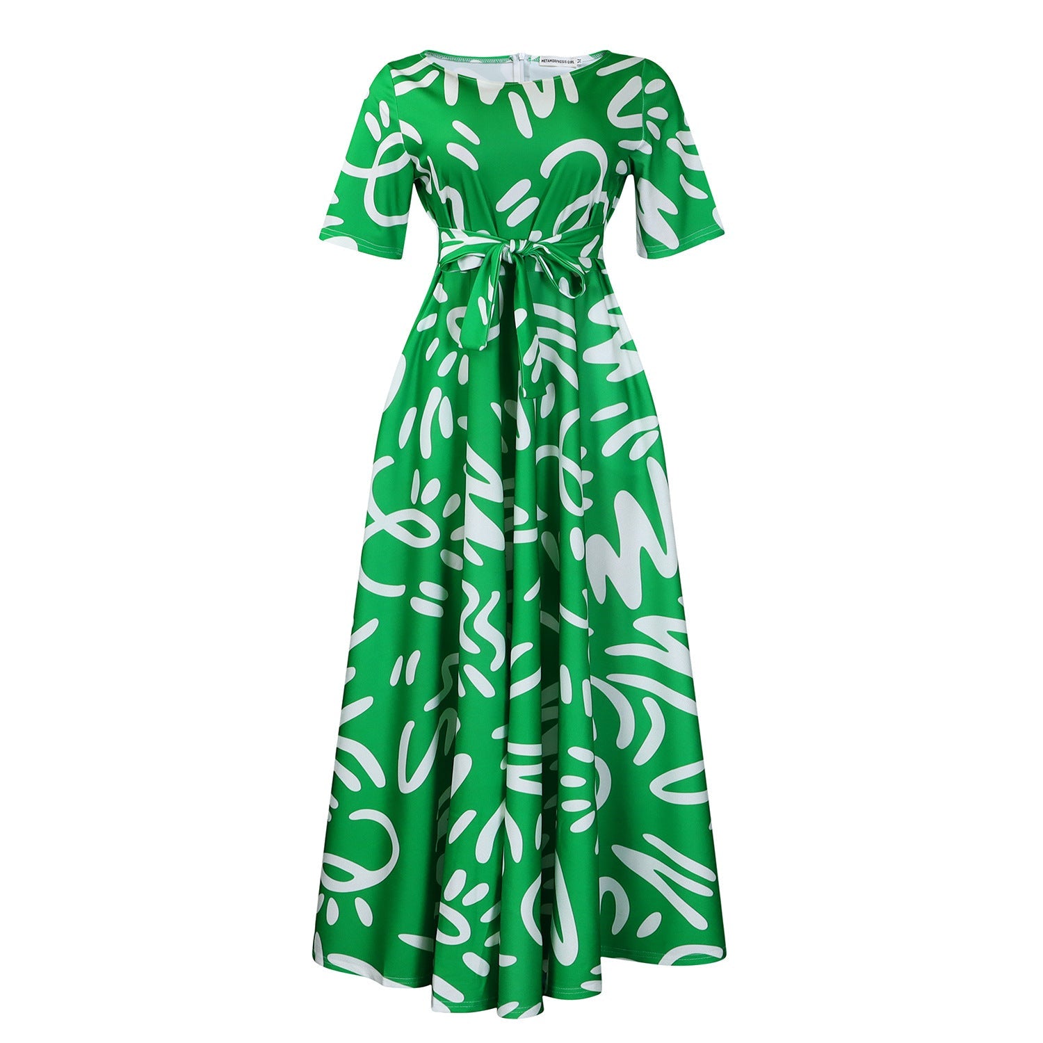 Women's Fashion Elegant Tied African Print Sleeve Dresses