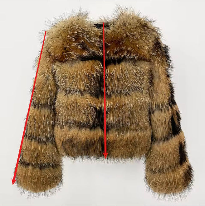 Women's Fur Stitching Imitation Raccoon Winter Coats