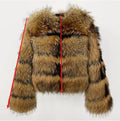 Women's Fur Stitching Imitation Raccoon Winter Coats