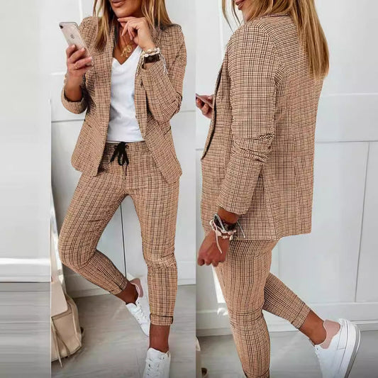 Women's Comfortable Innovative Pretty Plaid Casual Suits