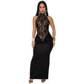 Women's Fashion Wear Sexy Halter Lace Sleeveless Dresses