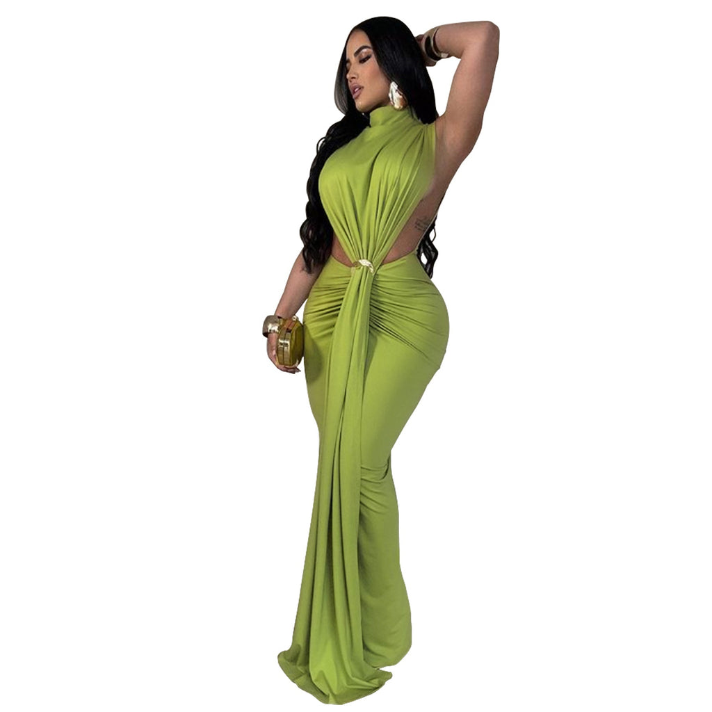Women's Dress Sexy Slit Sleeveless Fashion Color Dresses
