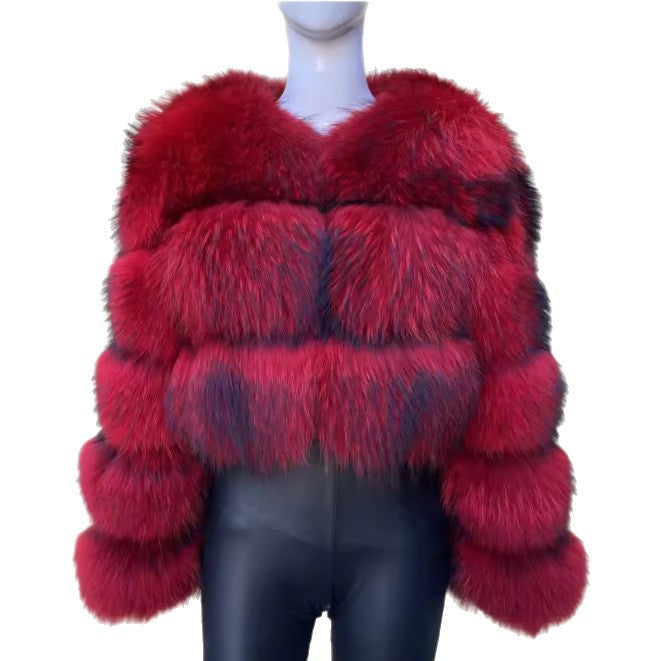 Women's Fur Stitching Imitation Raccoon Winter Coats