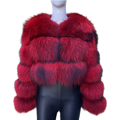 Women's Fur Stitching Imitation Raccoon Winter Coats