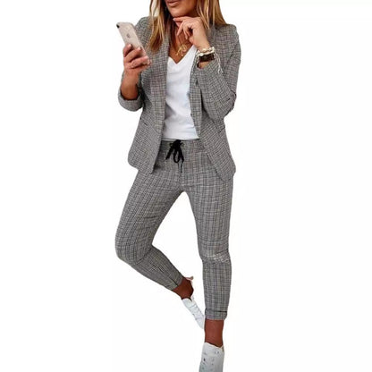 Women's Comfortable Innovative Pretty Plaid Casual Suits