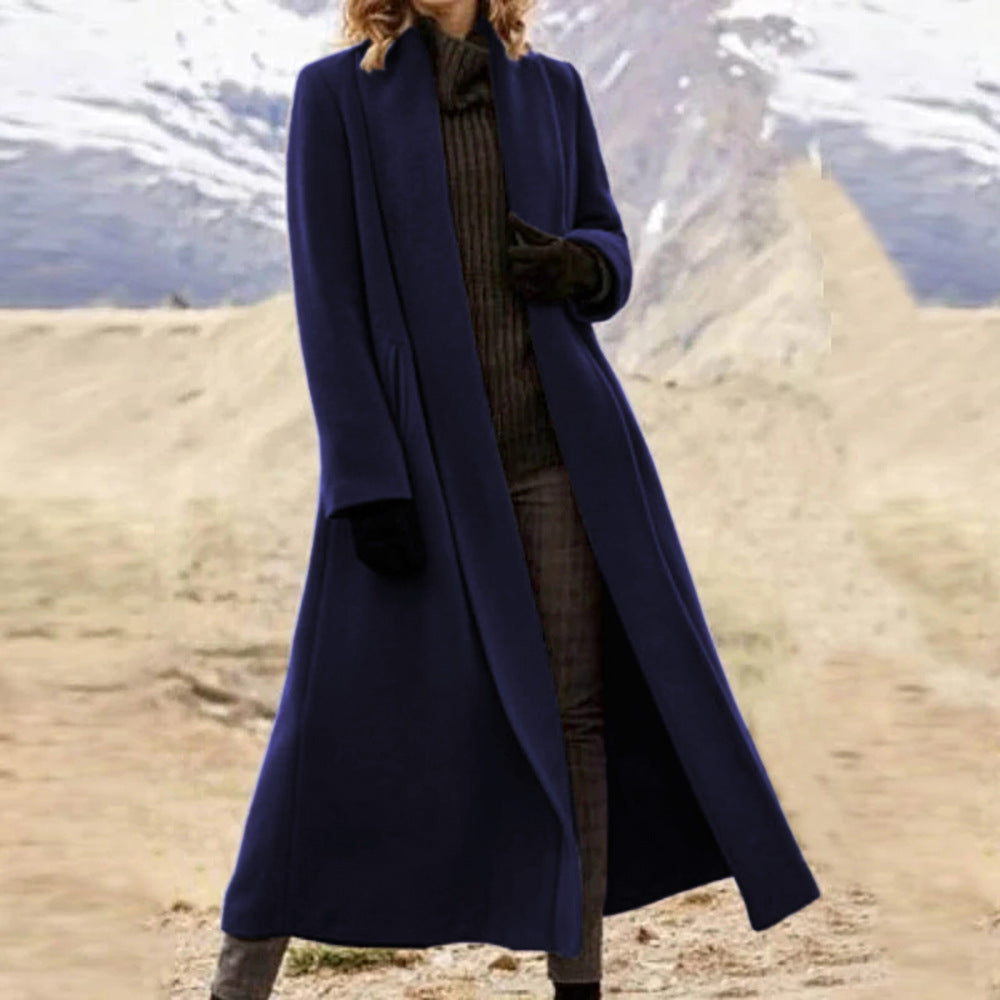 Women's Fashion Outer Casual Woolen Trench Coats