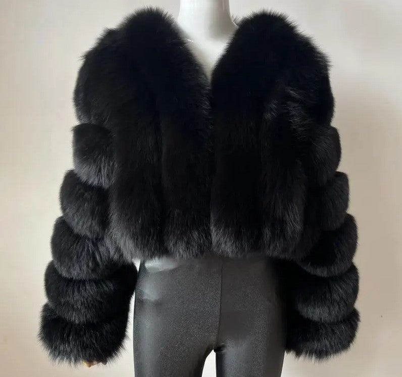 Women's Fox Fur Thickened Long Sleeve Imitation Coats