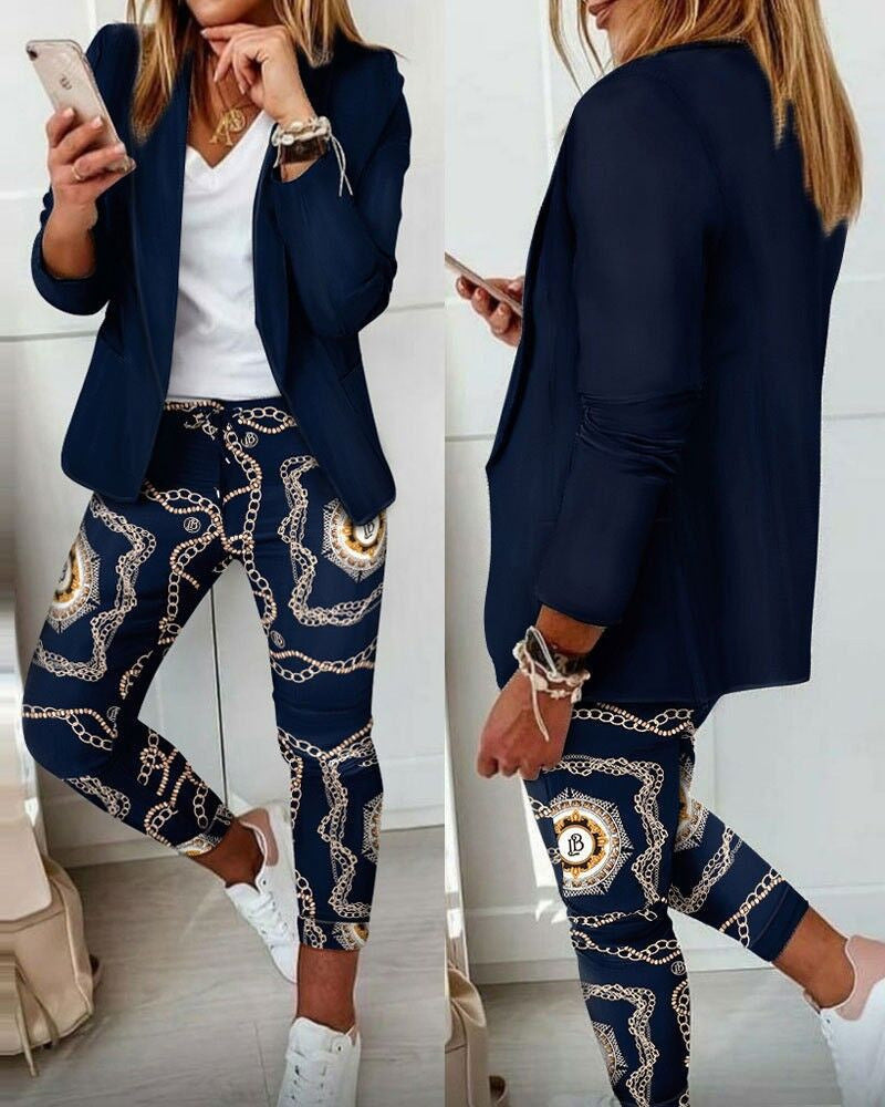 Women's Slouchy Casual Fashion Set Small Suits
