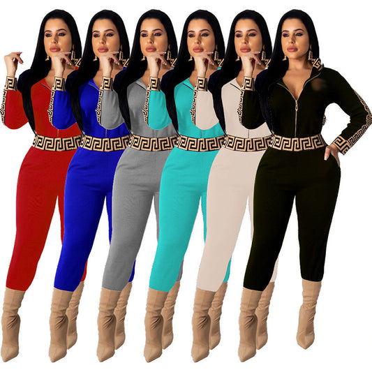 Women's Fashion Casual Zipper Trousers Long Sleeve Dresses