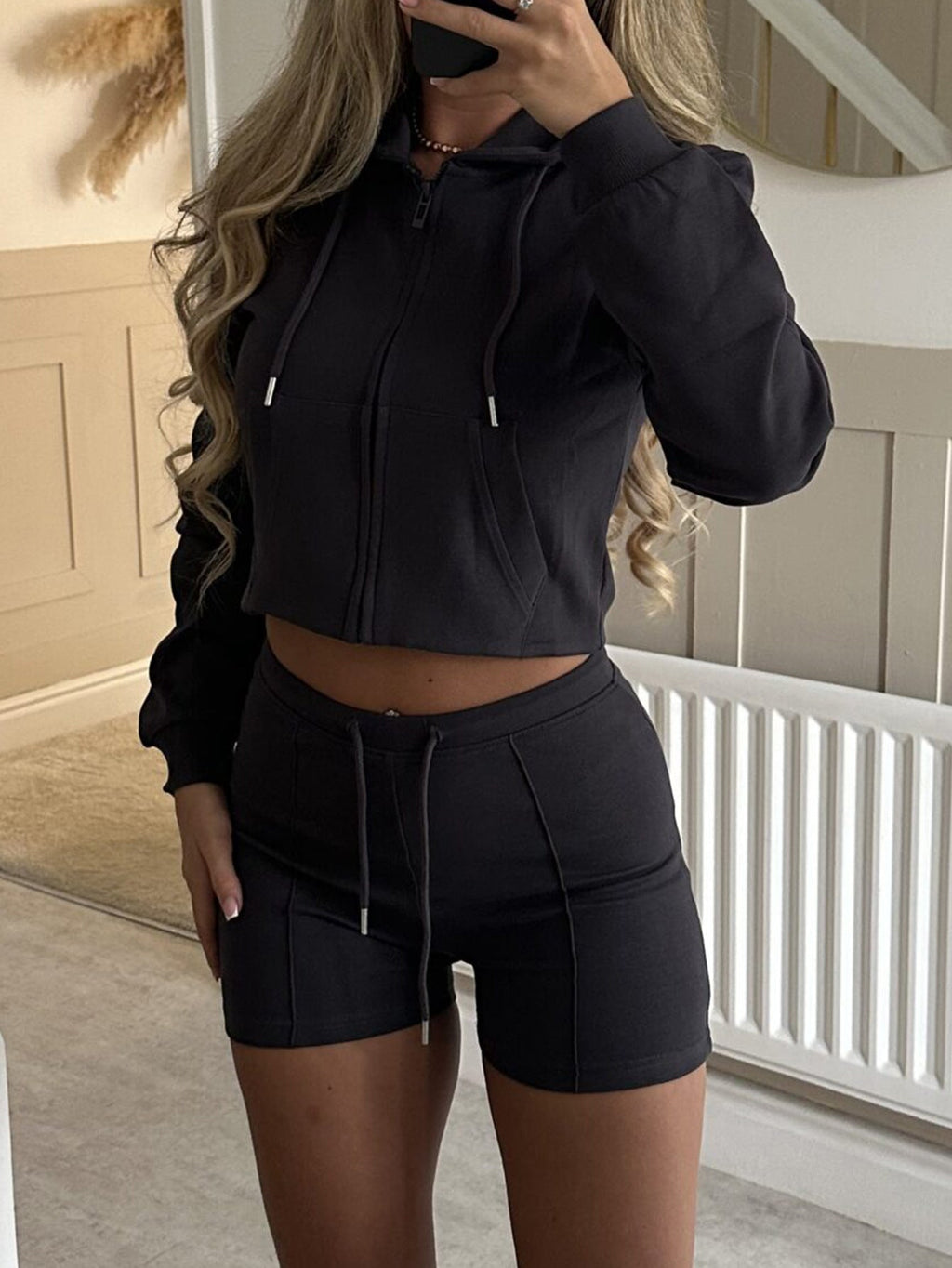 Women's Sports Long Sleeve Fleece Two-piece Suits