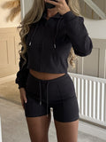 Women's Sports Long Sleeve Fleece Two-piece Suits