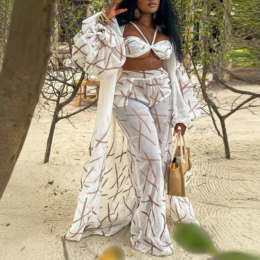 Women's Sexy Beach Style Ladies Three-piece Set Dresses