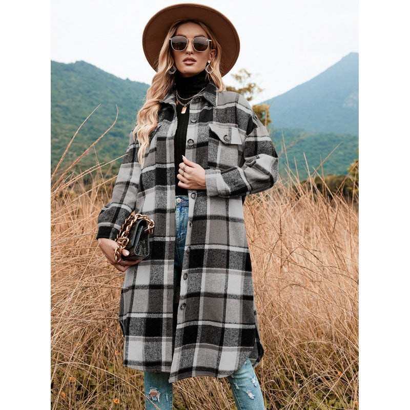 Elegant Trench Side Slit Lapel Loose Coats