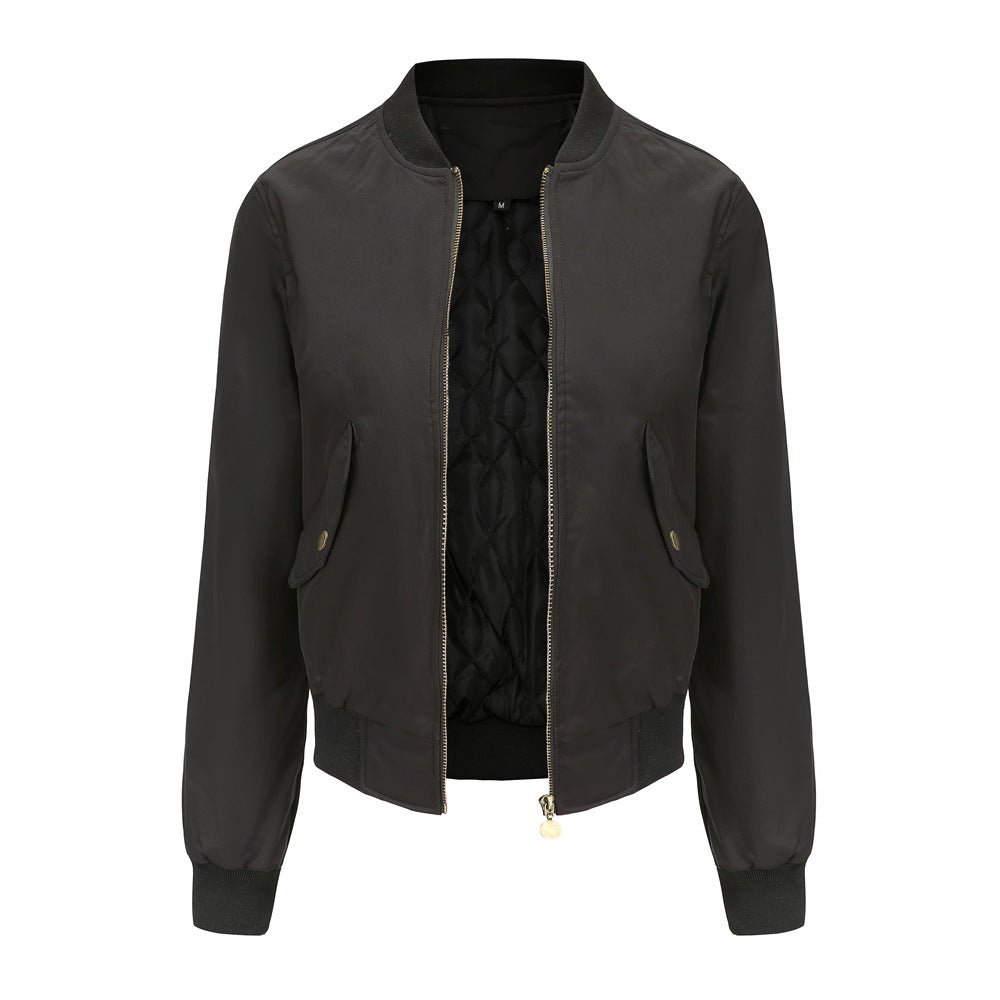 Women's Bomber Baseball Flight Long Sleeve Cotton Jackets