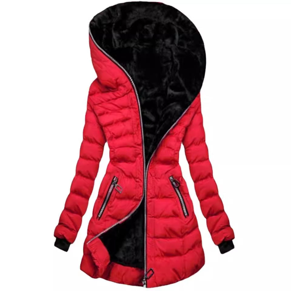 Ladies Hooded Long Sleeve Warm With Coats