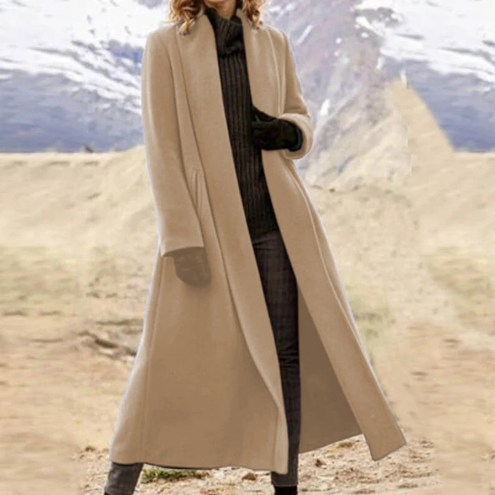 Women's Fashion Outer Casual Woolen Trench Coats