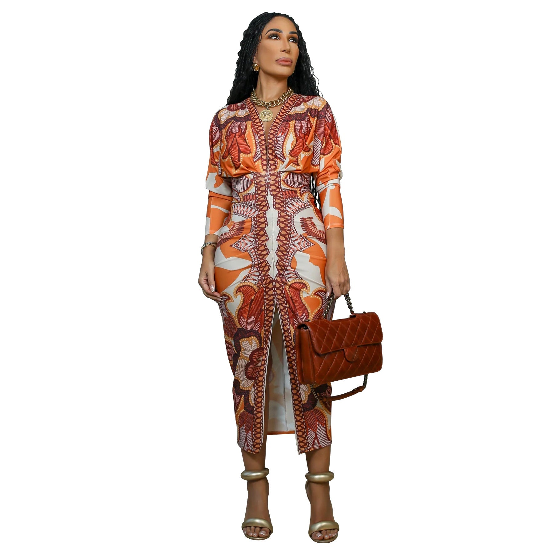 Women's Sexy Long Sleeve Split Dress Dresses