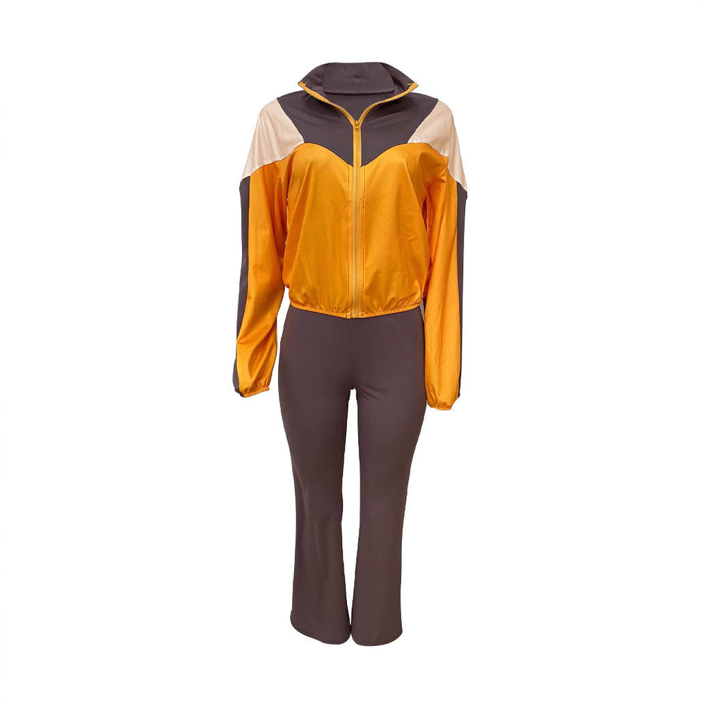 Women's Charming Fashion Lapel Zipper Trousers Suits