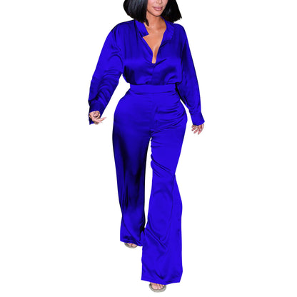 Women's Trendy Russian Fashion Woven Shirt Suits