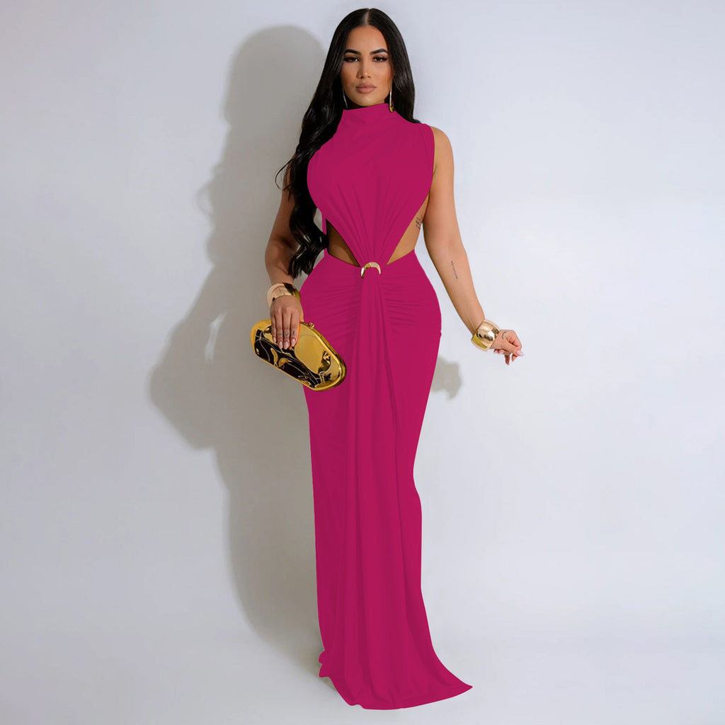 Women's Dress Sexy Slit Sleeveless Fashion Color Dresses