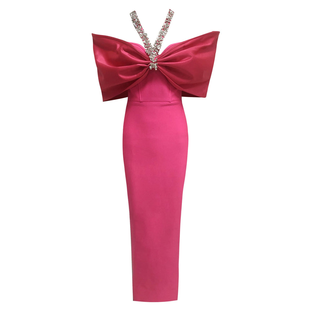 Women's French Style Black Halter Dress Noble Elegant Dresses