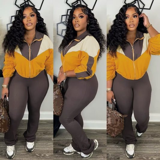 Women's Charming Fashion Lapel Zipper Trousers Suits