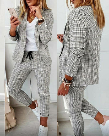Women's Comfortable Innovative Pretty Plaid Casual Suits