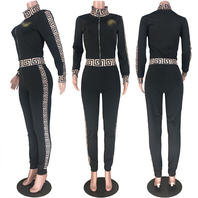 Women's Fashion Casual Zipper Trousers Long Sleeve Dresses