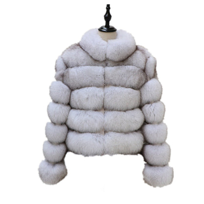 Women's Imitation Fur Fox Horizontal Stitching Artificial Coats