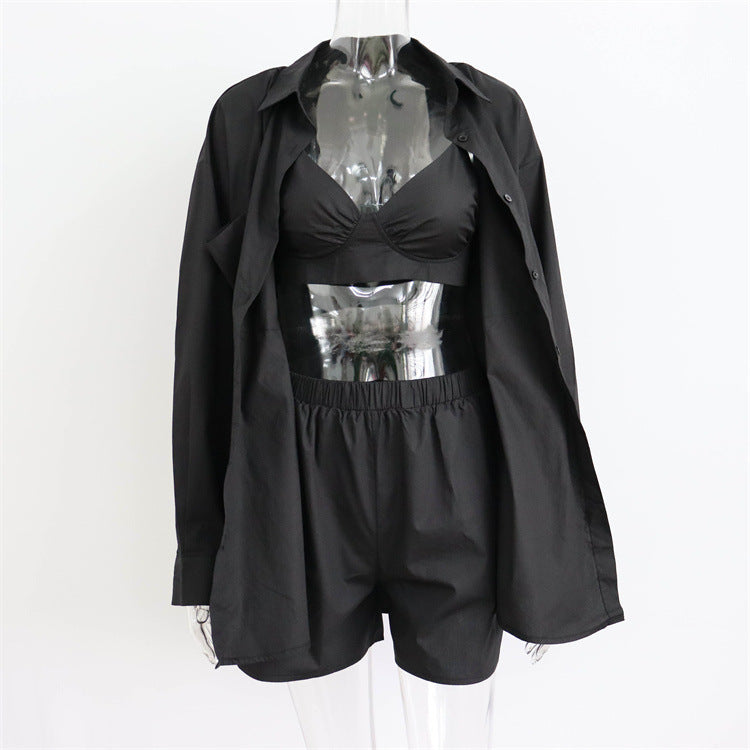 Three-piece Striped Single-breasted Long Sleeve Lapel Suits