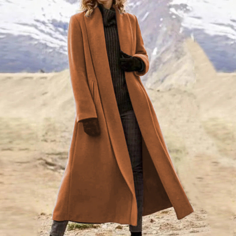 Women's Fashion Outer Casual Woolen Trench Coats