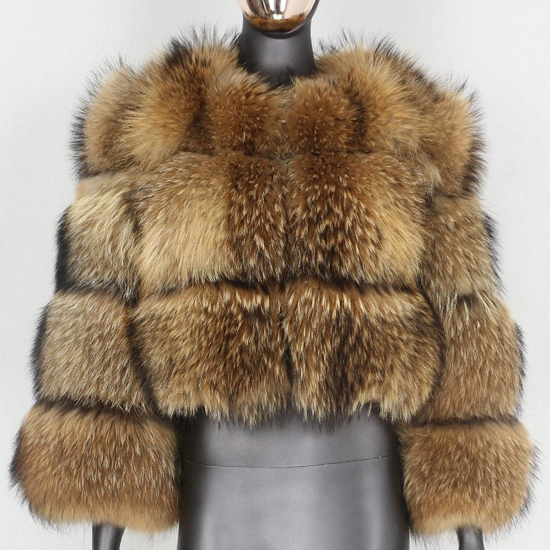 Women's Fur Stitching Imitation Raccoon Winter Coats