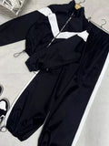 Women's Fashion Casual Long Sleeve Contrast Color Sport Suits