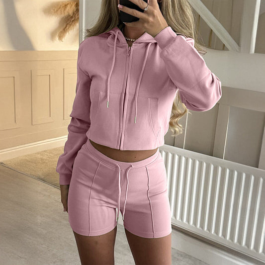 Women's Sports Long Sleeve Fleece Two-piece Suits