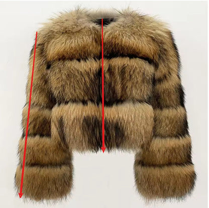 Women's Fur Stitching Imitation Raccoon Winter Coats