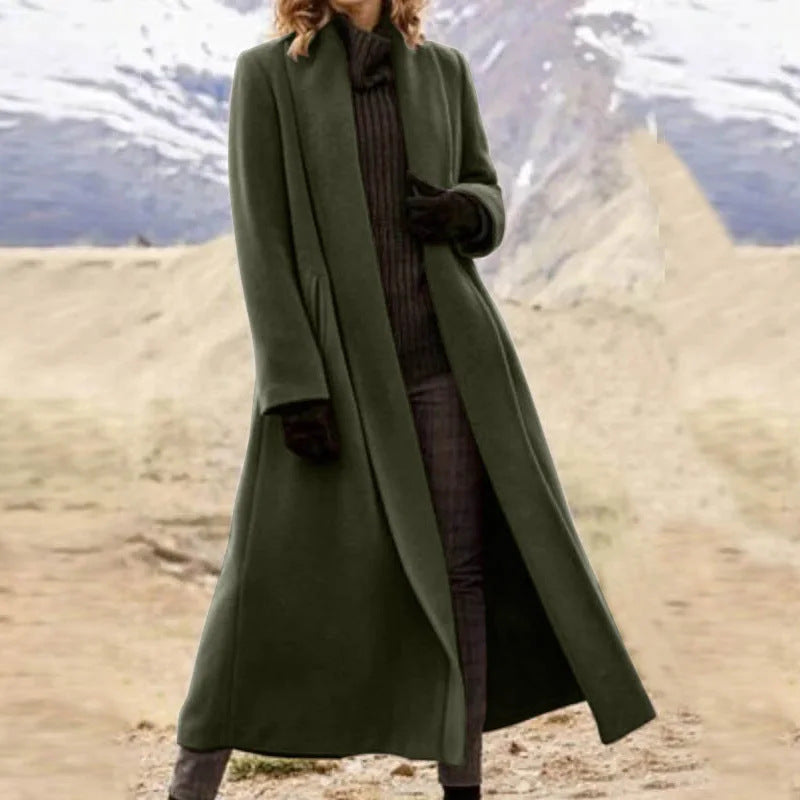 Women's Fashion Outer Casual Woolen Trench Coats