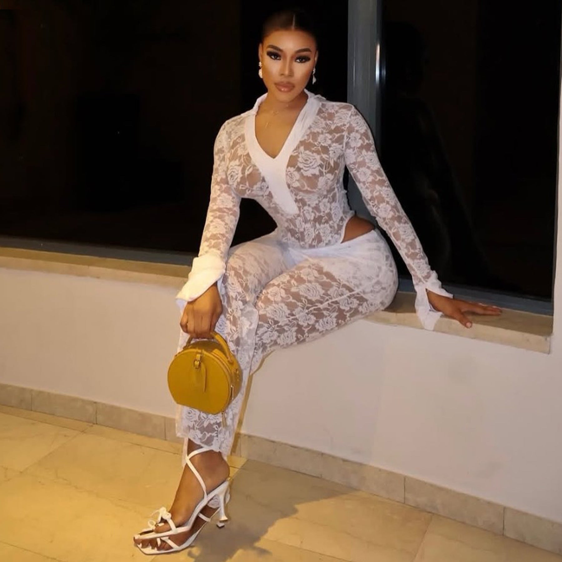 Women's Russian Sexy Lace Two-piece Set Jumpsuits