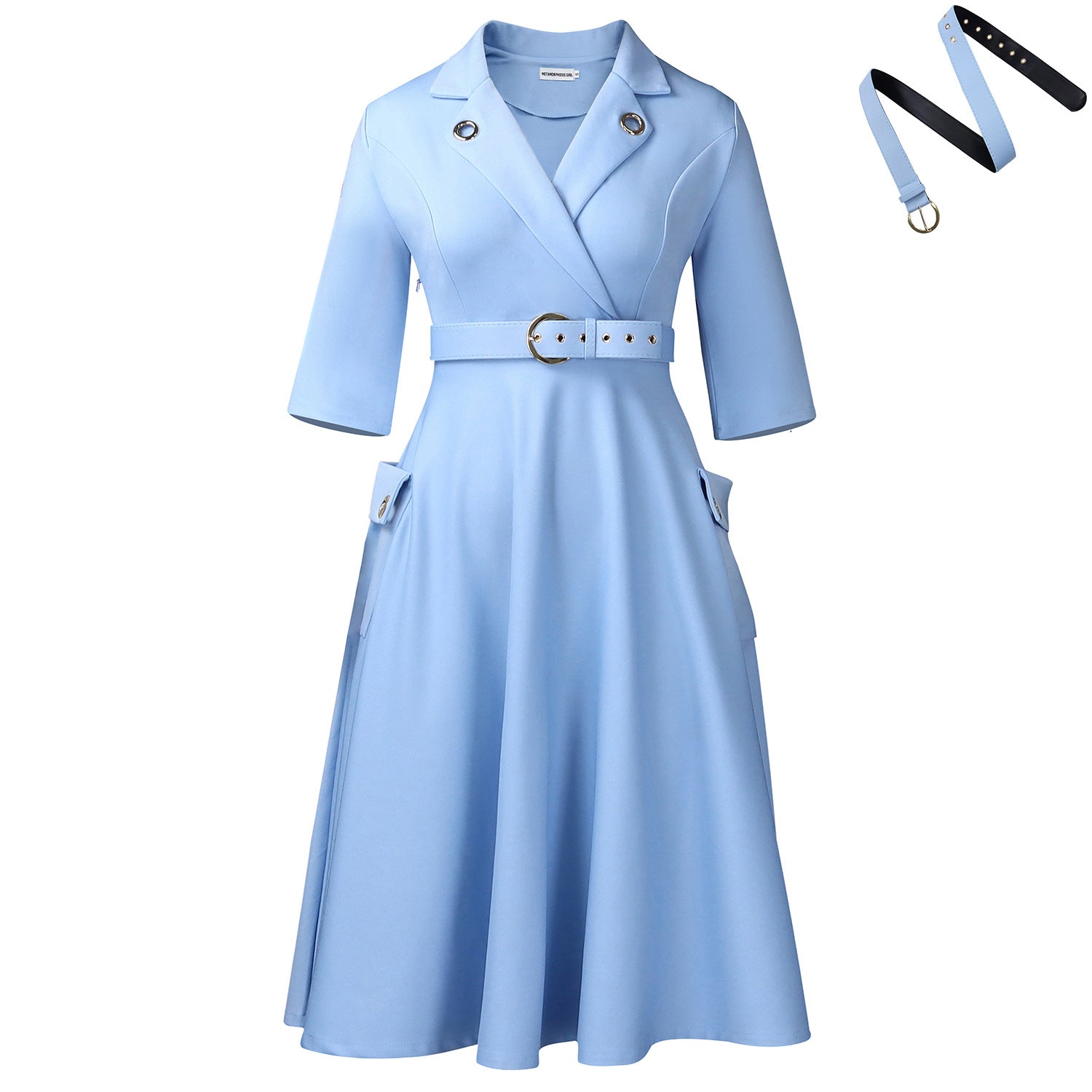 Women's Collar High Waist Elegant African Dress Dresses