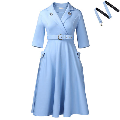 Women's Collar High Waist Elegant African Dress Dresses