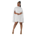 Women's Solid Color Batwing Sleeve Pleated Loose Dresses