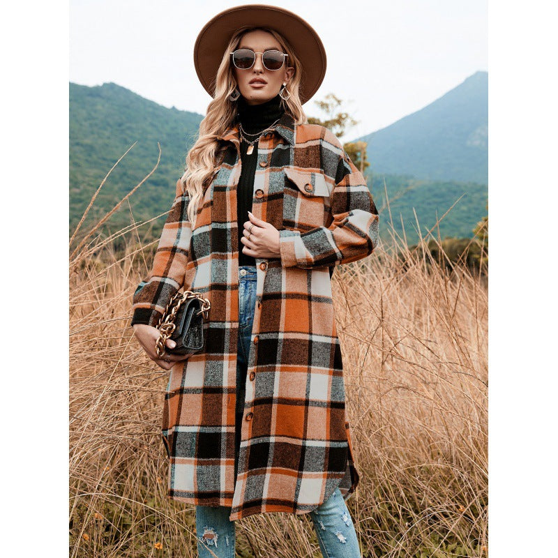Elegant Trench Side Slit Lapel Loose Coats