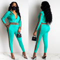 Women's Fashion Casual Zipper Trousers Long Sleeve Dresses