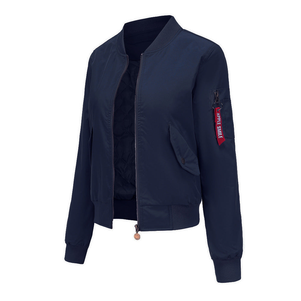 Women's Bomber Baseball Flight Long Sleeve Cotton Jackets