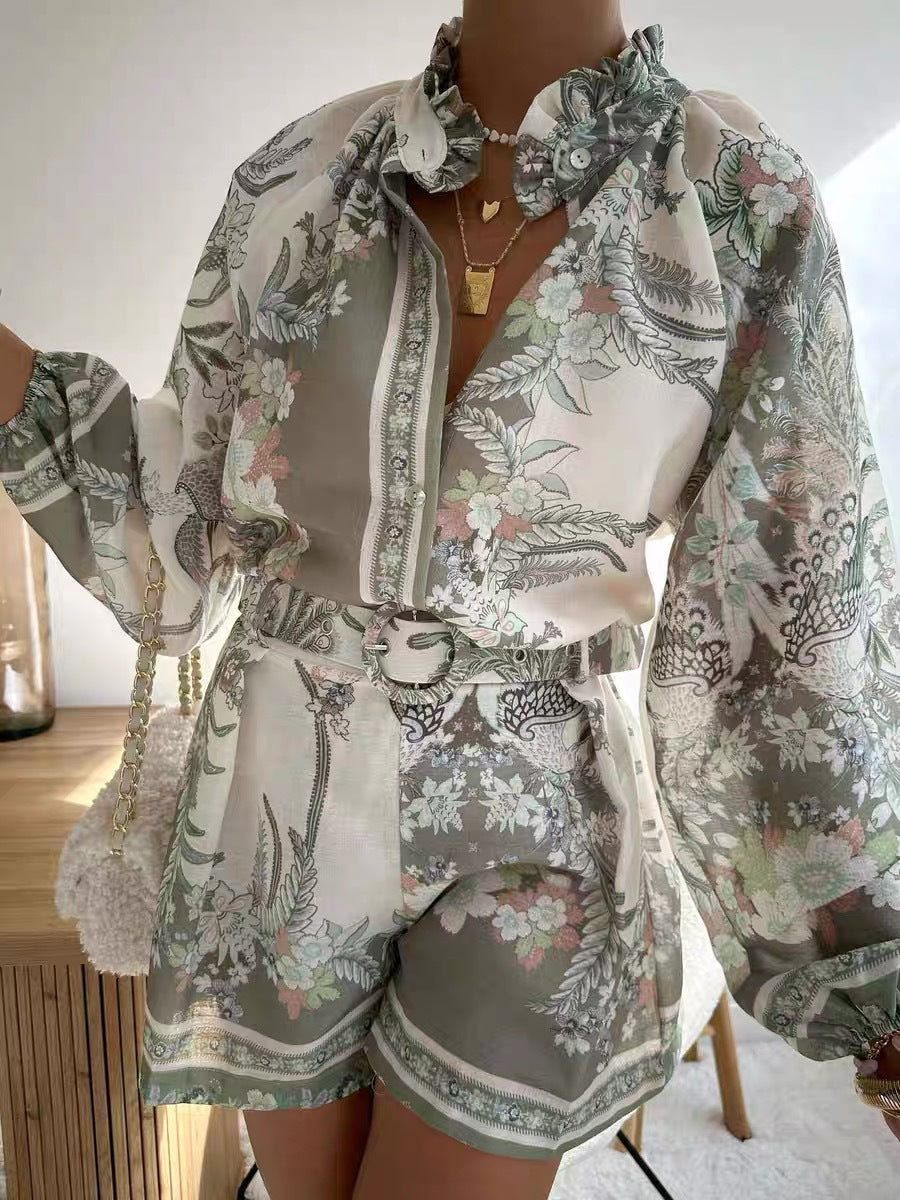 Spring Palace Style Stand-up Collar Puff Suits