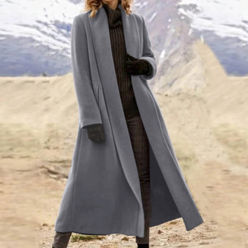 Women's Fashion Outer Casual Woolen Trench Coats